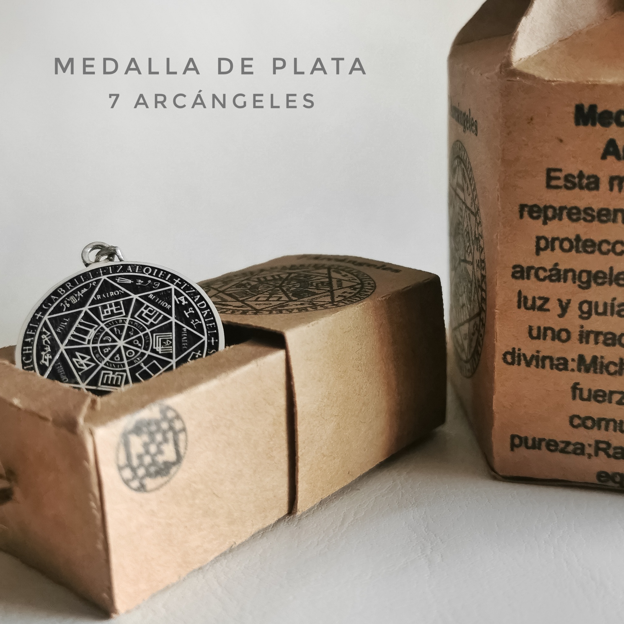 medalla 7 arcángeles de plata