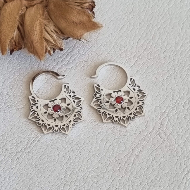 aros mandala de plata