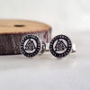 Aros Valknut plata ley 950 de 1 cm con turcas firmes, joya artesanal hecha en taller, caja de madera opcional