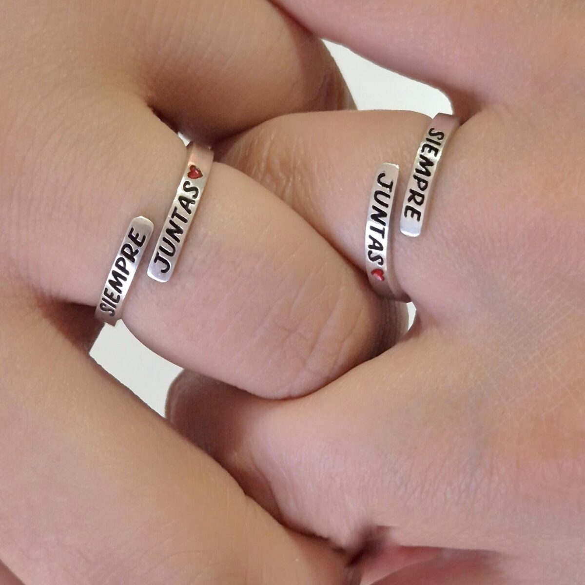 anillos de plata siempre juntas