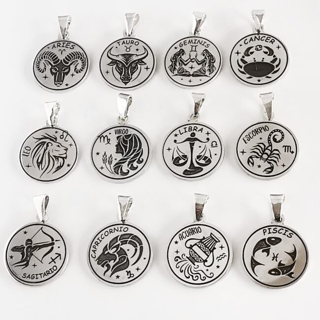 medalla zodiaco en plata